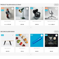 Prestashop kategooriatoodete slaiderid esilehel