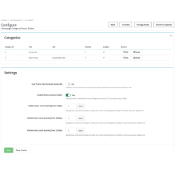 Prestashop kategooriatoodete slaiderid esilehel